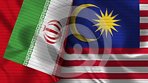 Malaysia and Iran Realistic Flag Ã¢â¬â Fabric Texture Illustration